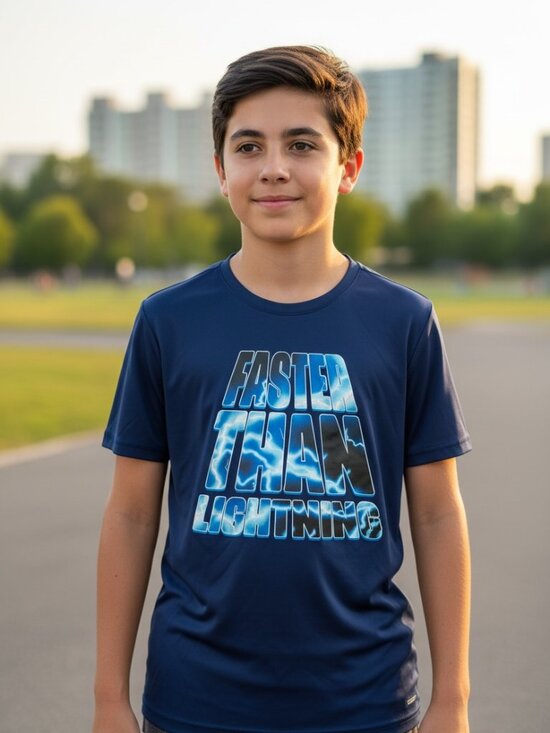 bcg Other - BCG Boys Faster Than Lightning Performance Graphic Active Tee Blue L 14-16
